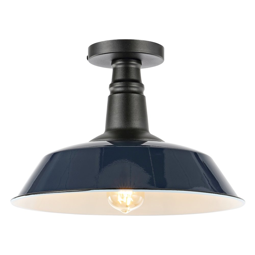 Camila Classic Industrial Indoor/Outdoor Iron Led Semi Flush Mount