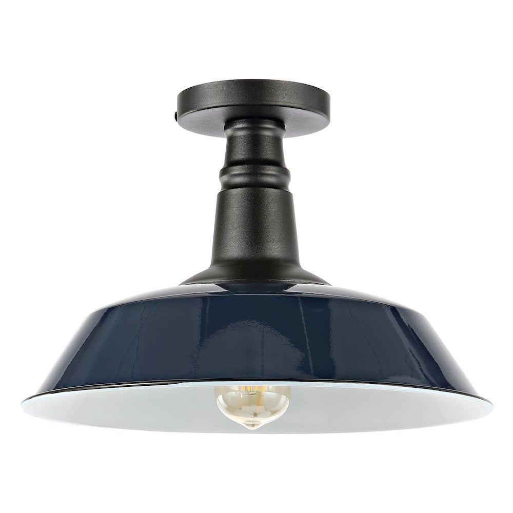 Camila Classic Industrial Indoor/Outdoor Iron Led Semi Flush Mount