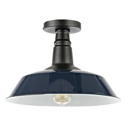 Camila Classic Industrial Indoor/Outdoor Iron Led Semi Flush Mount