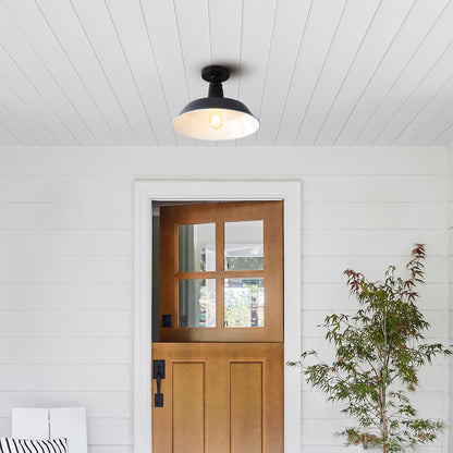Camila Classic Industrial Indoor/Outdoor Iron Led Semi Flush Mount