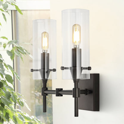 Cato Bohemian Farmhouse Iron/Glass Led Vanity