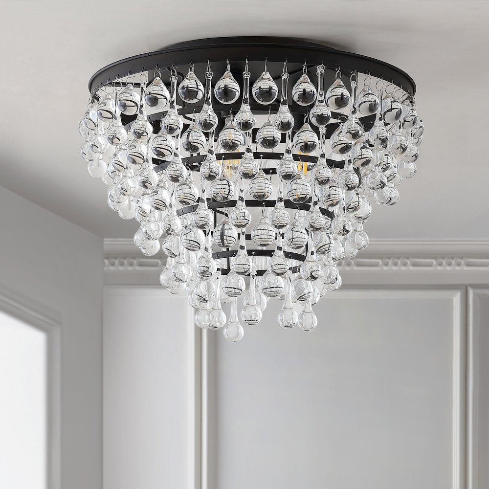 Toronto Metal/Crystal Led Flush Mount