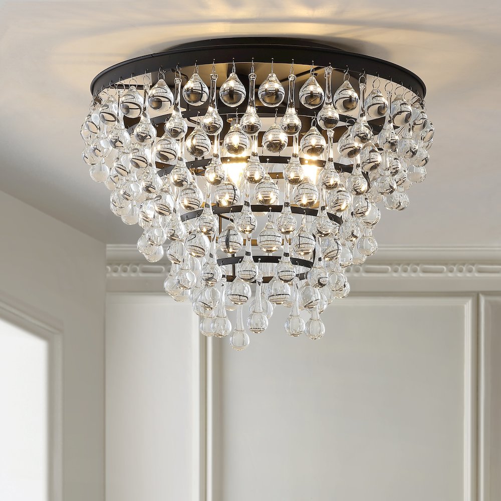 Toronto Metal/Crystal Led Flush Mount