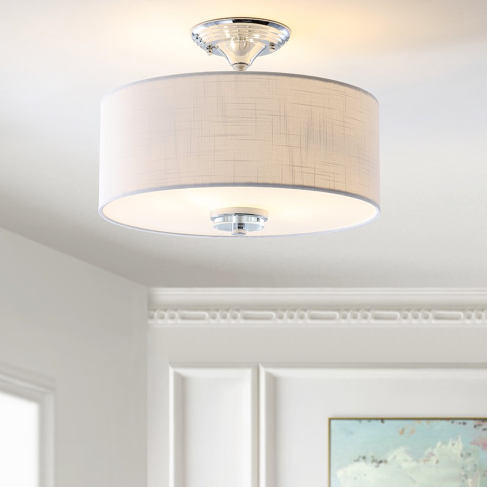 Marc Metal/Crystal Led Semi Flush Mount