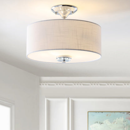 Marc Metal/Crystal Led Semi Flush Mount