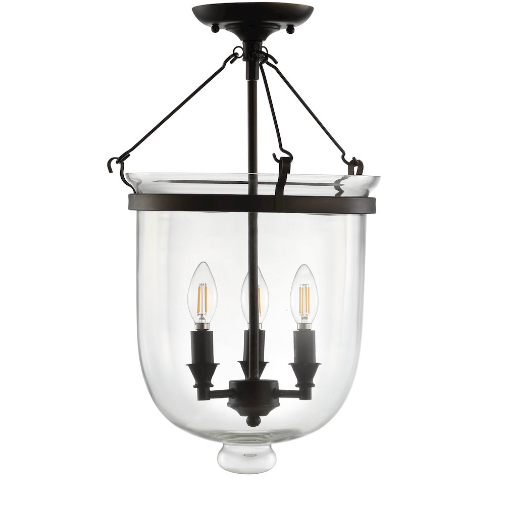 Charlotte Metal/Glass Led Semi Flush Mount