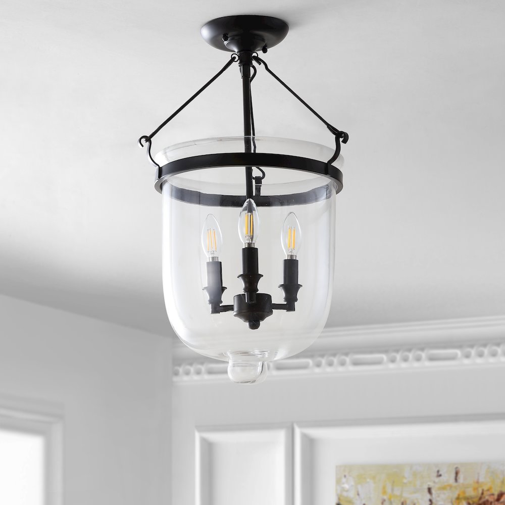 Charlotte Metal/Glass Led Semi Flush Mount