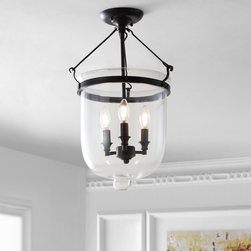 Charlotte Metal/Glass Led Semi Flush Mount