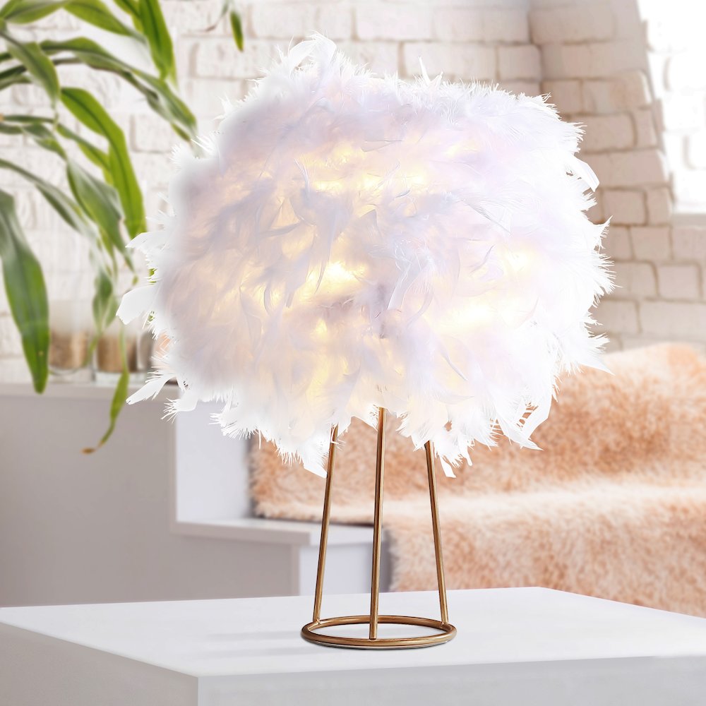 Stork Feather Metal Led Table Lamp