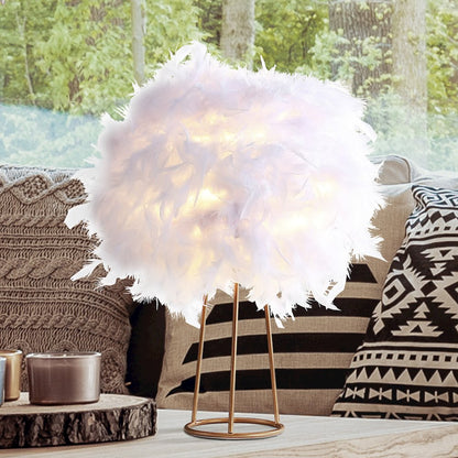 Stork Feather Metal Led Table Lamp