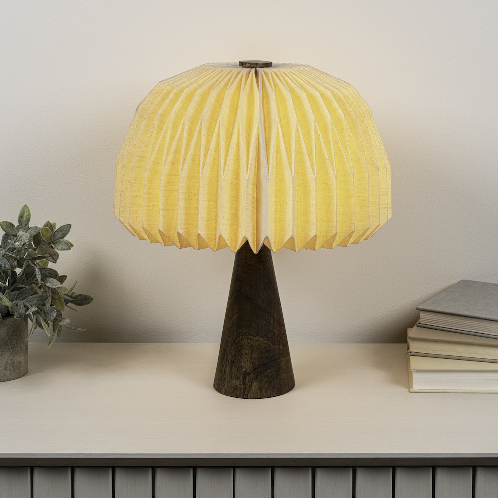 Sylvie Modern Minimalist Paper Pleated Shade Mushroom Accent LED Table Lamp