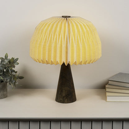 Sylvie Modern Minimalist Paper Pleated Shade Mushroom Accent LED Table Lamp