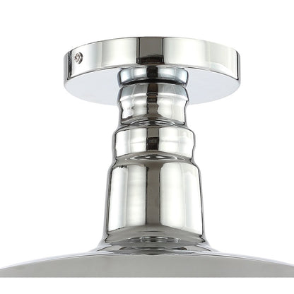 Camila Classic Industrial Indoor/Outdoor Iron Led Semi Flush Mount