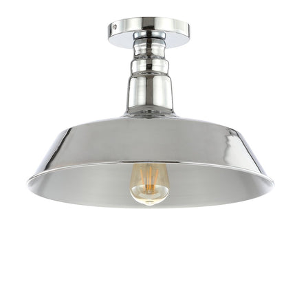 Camila Classic Industrial Indoor/Outdoor Iron Led Semi Flush Mount