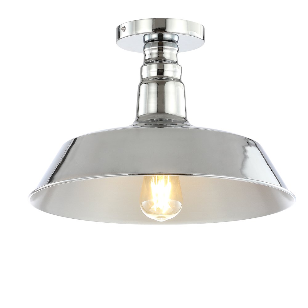 Camila Classic Industrial Indoor/Outdoor Iron Led Semi Flush Mount