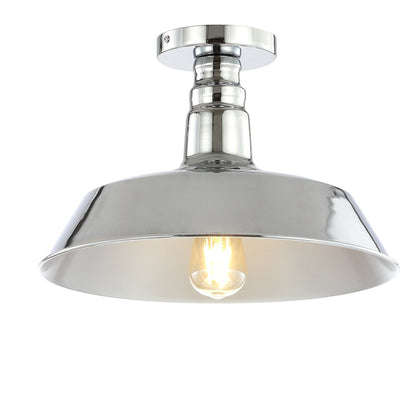 Camila Classic Industrial Indoor/Outdoor Iron Led Semi Flush Mount
