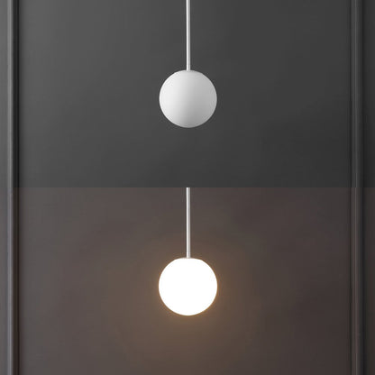 Bleecker 7.75" Metal/Glass Globe LED Pendant, White