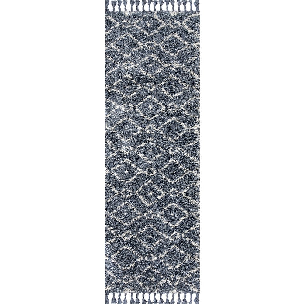 Mercer Shag Plush Tassel Moroccan Diamond Area Rug