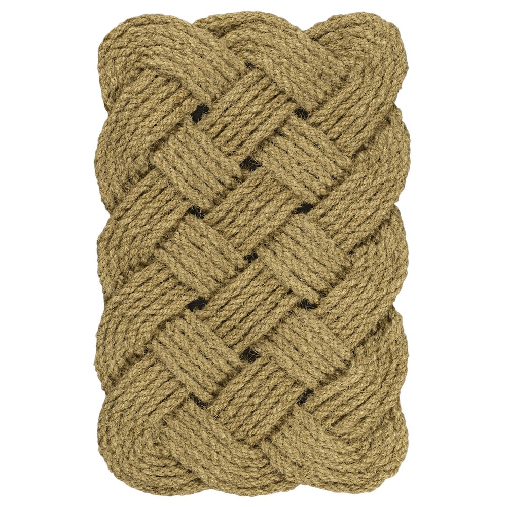 Scalloped Basketweave Coir Natural 18 in. x 30 in. Indoor/Outdoor DoorMat