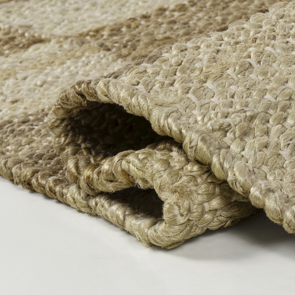 Theo Farmhouse Woven Jute Checkerboard Natural/Bleach 2 ft. x 10 ft. Runner Rug
