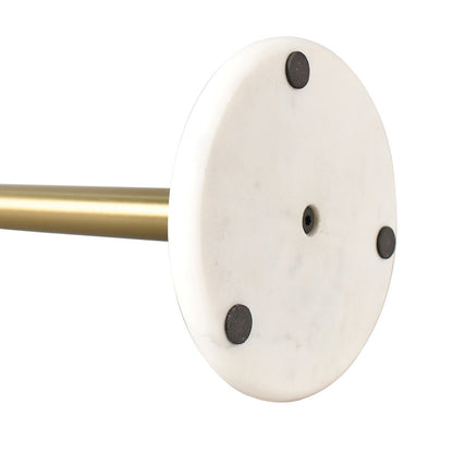 Avery Metal with Non Slip Weighted Marble Base Paper Towel Holder, White/Gold
