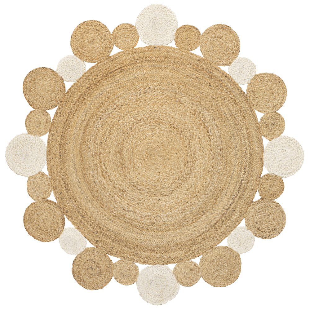Ayana Two Tone Jute Hippy Circle Area Rug