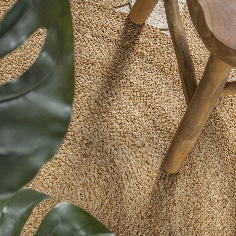 Ayana Two Tone Jute Hippy Circle Area Rug
