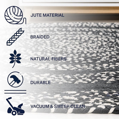 Abyss Braided Bohemian Coastal Round Jute Area Rug