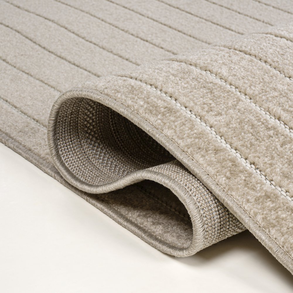 Minimalist Angle Geometric Beige/Cream 2 ft. x 8 ft. Indoor/Outdoor Runner Rug