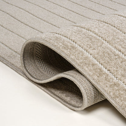 Minimalist Angle Geometric Beige/Cream 2 ft. x 8 ft. Indoor/Outdoor Runner Rug