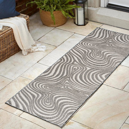 Maribo High-Low Abstract Groovy StripedIndoor/Outdoor Runner Rug