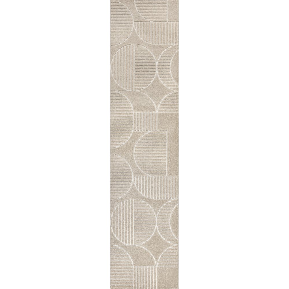 Nordby High-Low Geometric Arch Scandi Striped Indoor/Outdoor Runner Rug