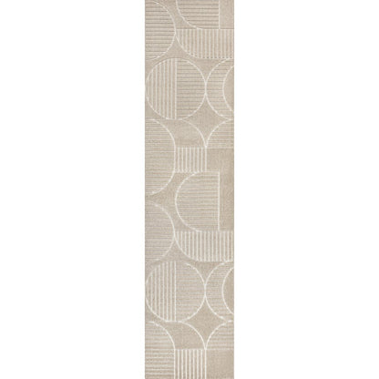 Nordby High-Low Geometric Arch Scandi Striped Indoor/Outdoor Runner Rug
