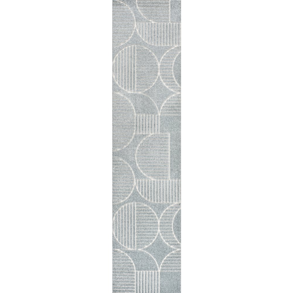 Nordby High-Low Geometric Arch Scandi Striped Indoor/Outdoor Runner Rug