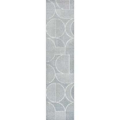 Nordby High-Low Geometric Arch Scandi Striped Indoor/Outdoor Runner Rug