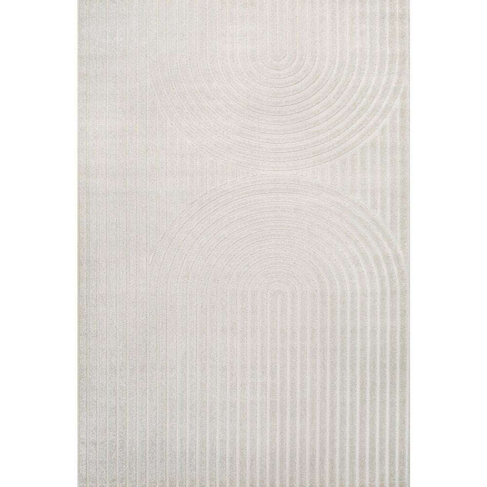 Sofia High-Low MidCentury Modern Arch Stripe Two-Tone Indoor/Outdoor Area Rug