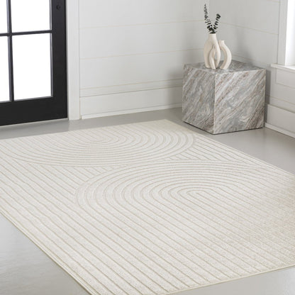 Sofia High-Low MidCentury Modern Arch Stripe Two-Tone Indoor/Outdoor Area Rug