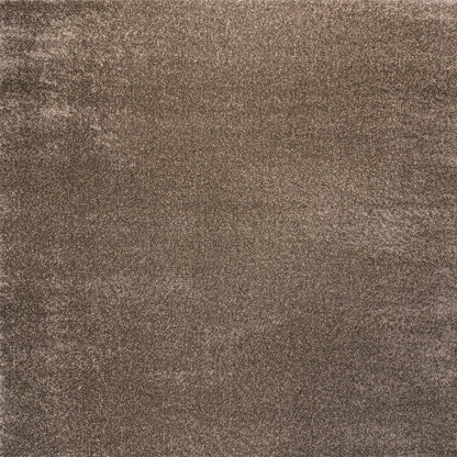 Haze Solid Low Pile Area Rug Brown