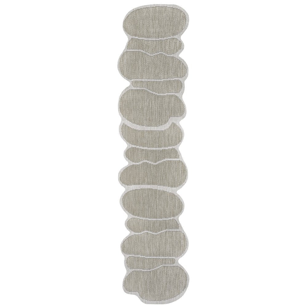 Beige/Cream 2 ft. x 8 ft. Indoor/Outdoor Shaped Runner Rug