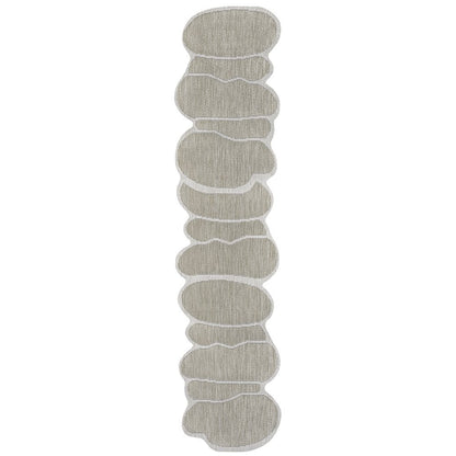 Beige/Cream 2 ft. x 8 ft. Indoor/Outdoor Shaped Runner Rug