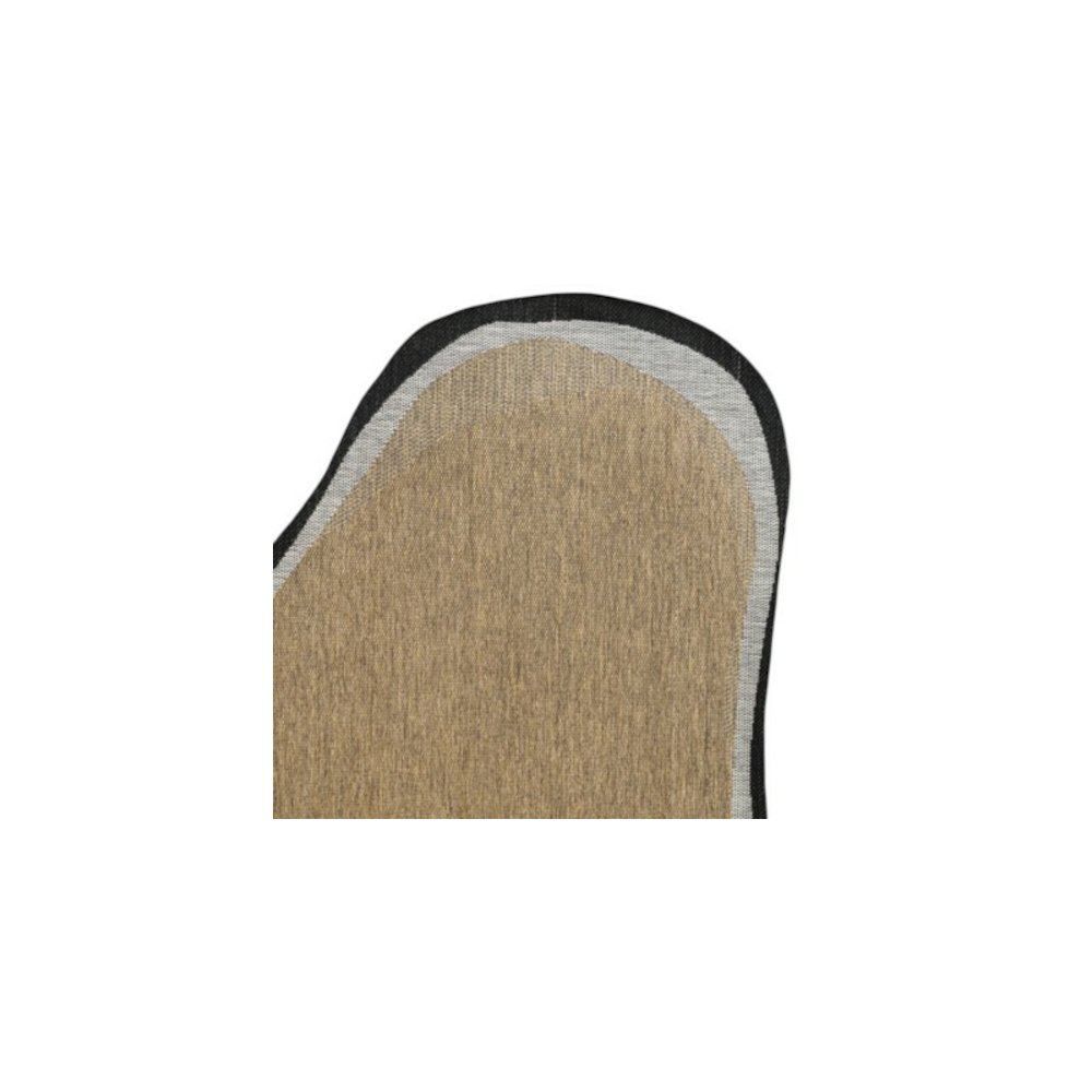 Brown/Black 4 ft. x 6 ft. Indoor/Outdoor Shaped Area Rug