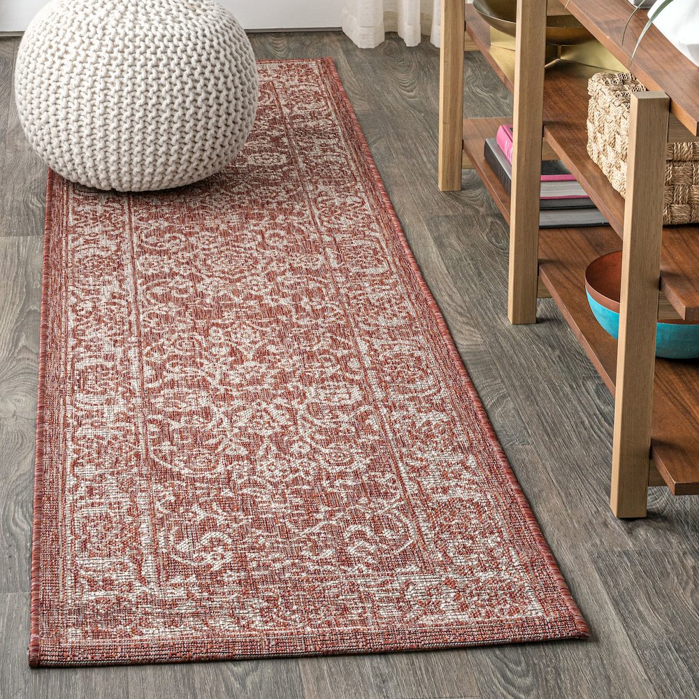 Tela Bohemian Textured Weave Floral Indoor/Outdoor Area Rug