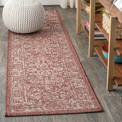 Tela Bohemian Textured Weave Floral Indoor/Outdoor Area Rug