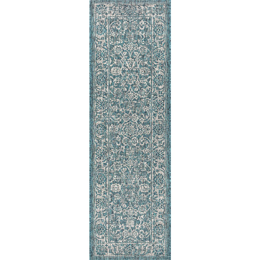 Tela Bohemian Textured Weave Floral Indoor/Outdoor Area Rug