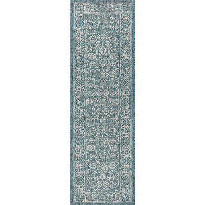 Tela Bohemian Textured Weave Floral Indoor/Outdoor Area Rug