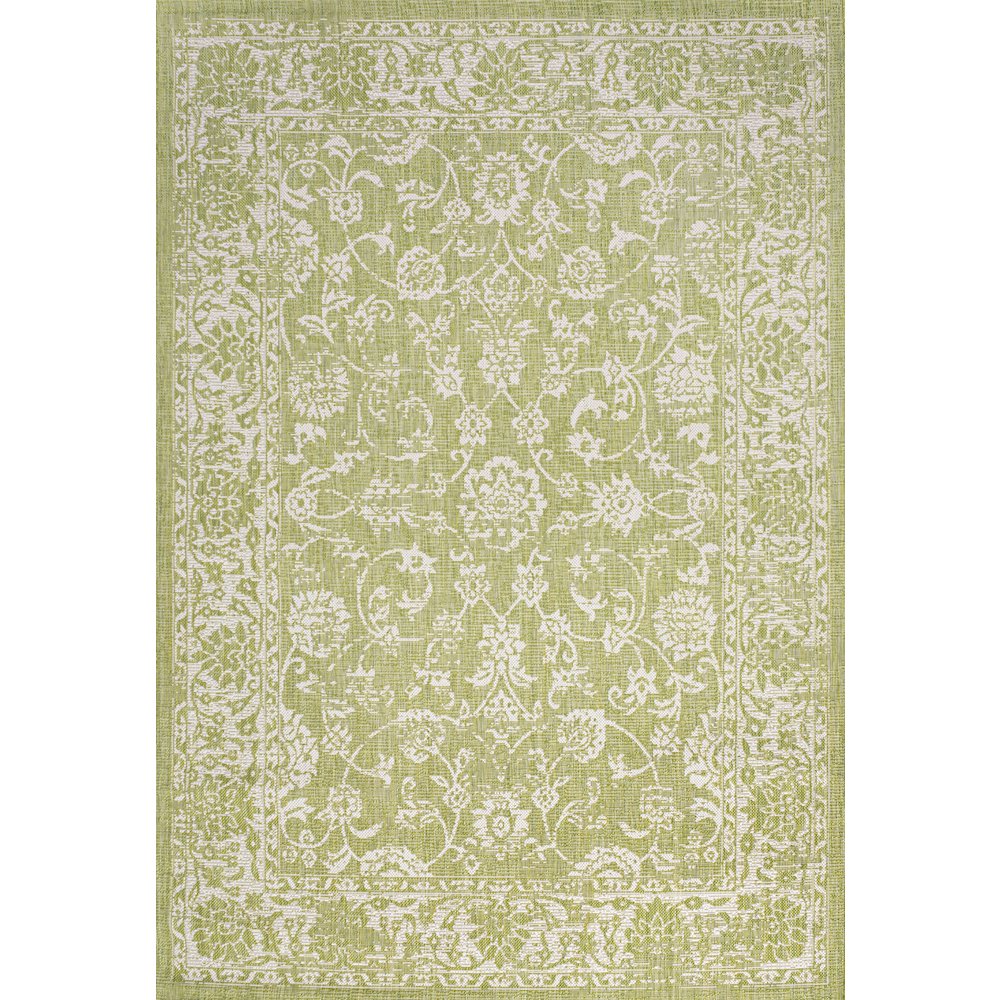 Tela Bohemian Textured Weave Floral Indoor/Outdoor Area Rug