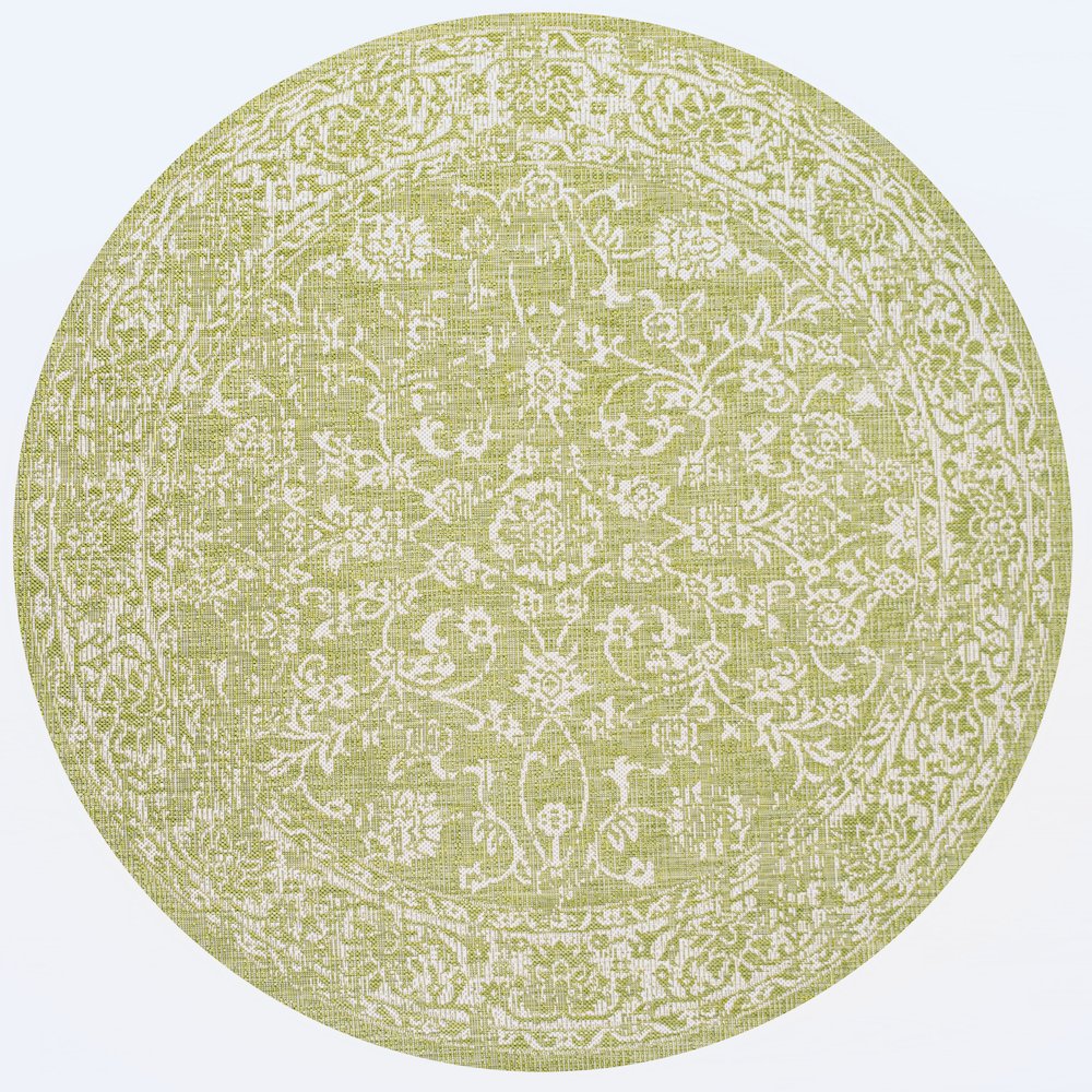 Tela Bohemian Textured Weave Floral Indoor/Outdoor Area Rug