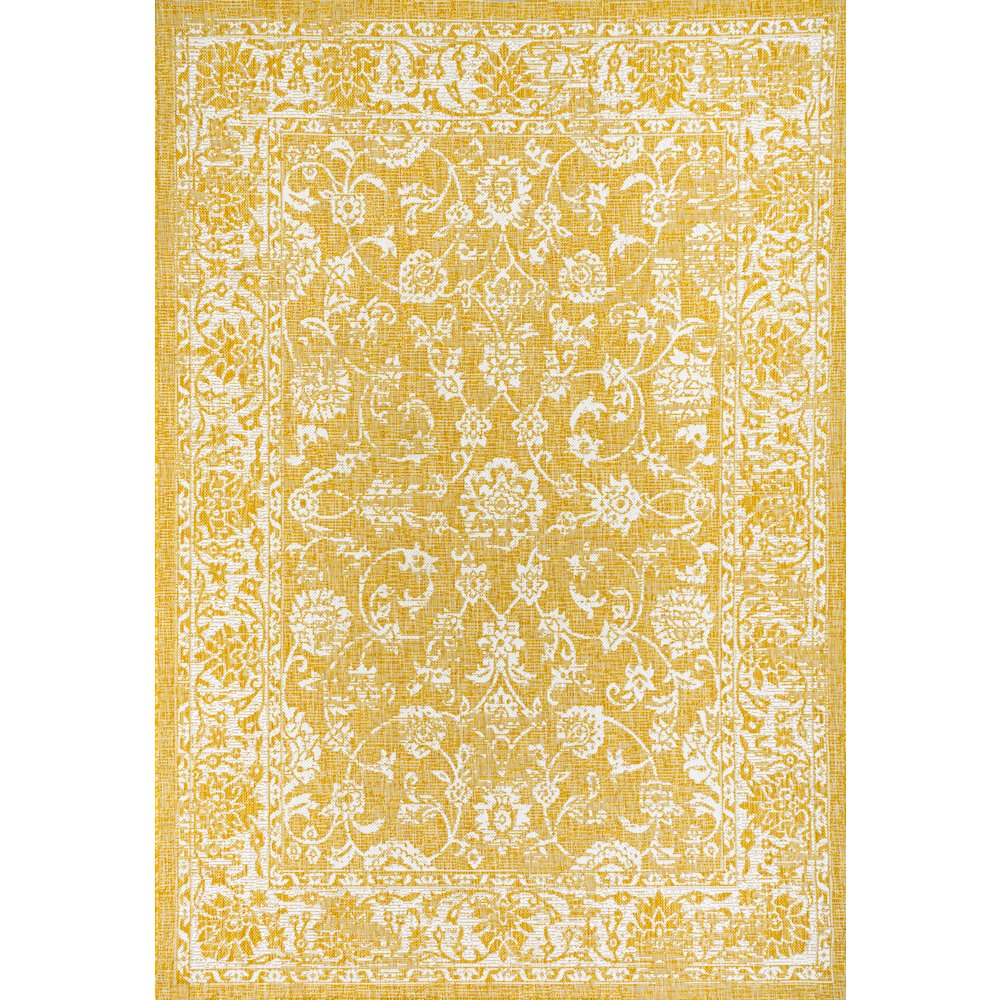 Tela Bohemian Textured Weave Floral Indoor/Outdoor Area Rug