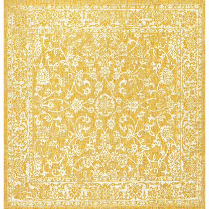 Tela Bohemian Textured Weave Floral Indoor/Outdoor Area Rug