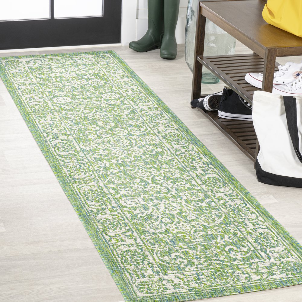 Tela Bohemian Textured Weave Floral Indoor/Outdoor Area Rug